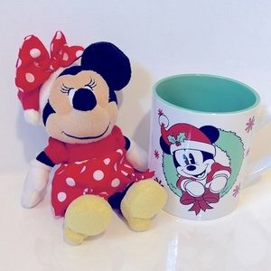 Holiday Disney Mug with Minnie Plush